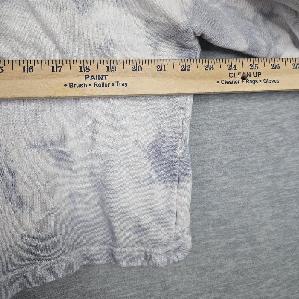 Enza Costa Tie-Dye Blue Ivory Women's sweatshirt Cropped Hoodie Size M - Picture 3 of 7